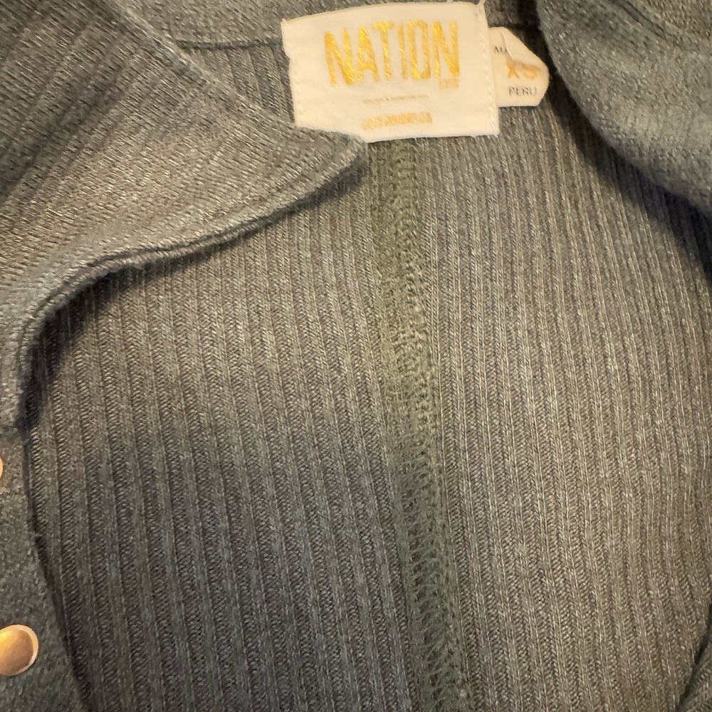Nation Gray Ribbed Cardigan